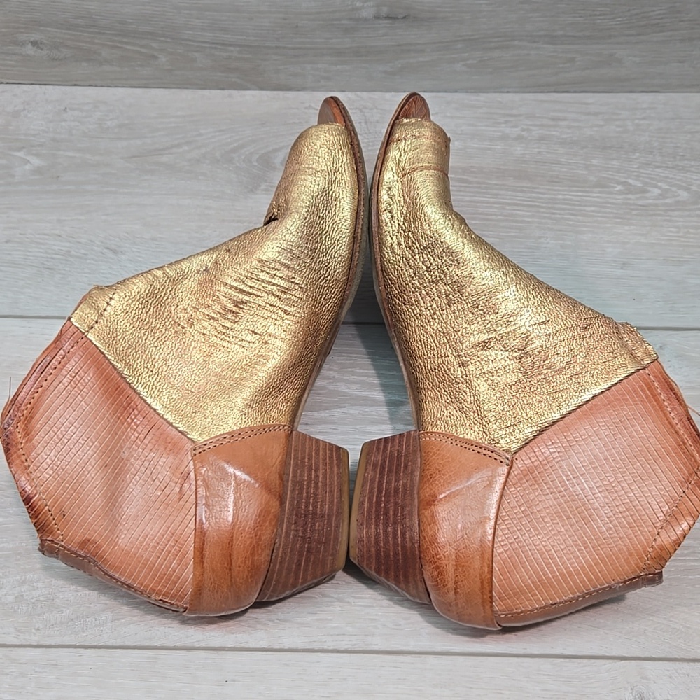 A.S.98 By Free People Hercigovina Gold Open-ToeHeel Sandals Shoes Sz 40/9-9.5 - Picture 8 of 14